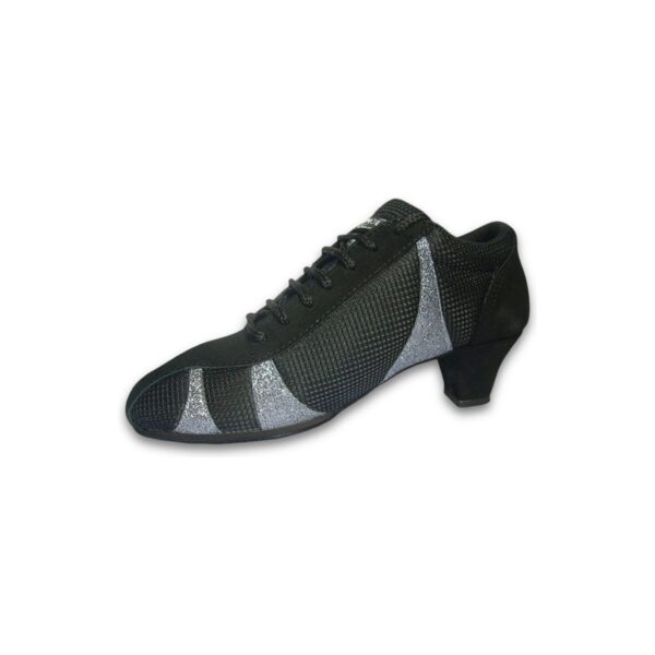 Art. 500 - Tela y gamuza negra con glitter plateado
